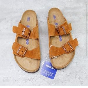 Birkenstock Arizona Soft Footbed Mink Suede Sz 42 Mens 9 Wmns 11 US Sandals NEW